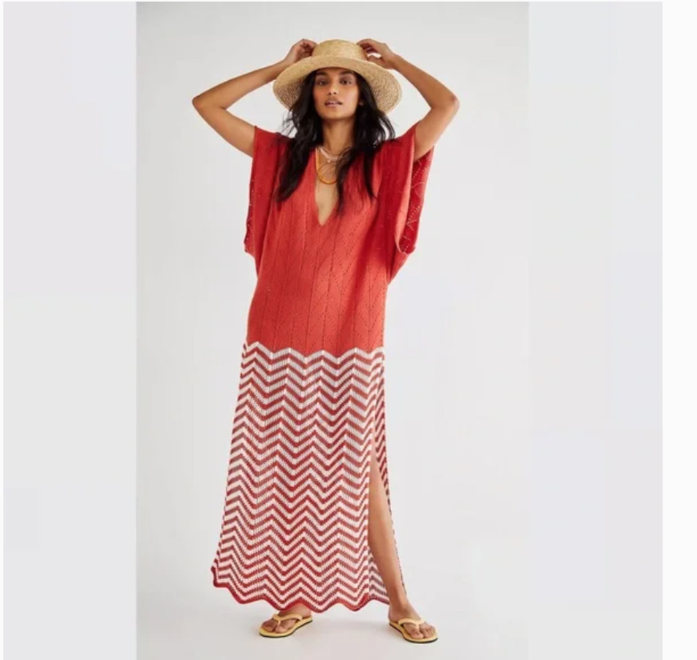 Free People Pirate Booty Sunset Beach Kaftan M/L NWT